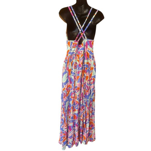 FRNCH Amande Multicolor Tiered Button Front Long Maxi Dress Women's size XS - Picture 6 of 8